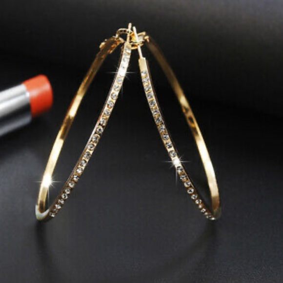NEW 18k gold plated hoop earrings - Picture 2 of 3